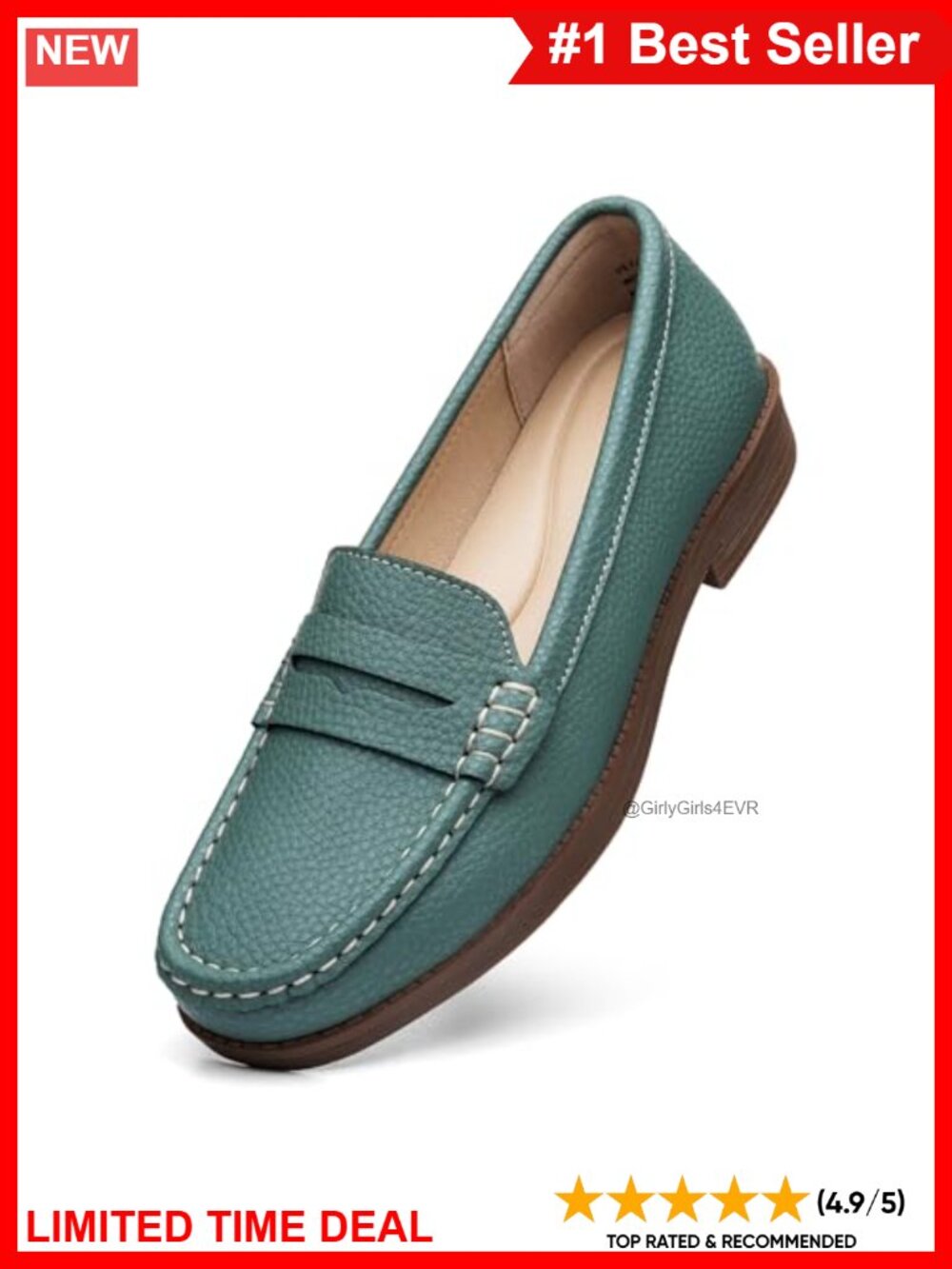 Leather Penny Loafers Slip On Business Casual Dress Shoes Comfort Flats